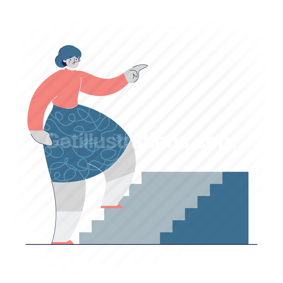 woman, female, girl, stairs, upstairs, walk